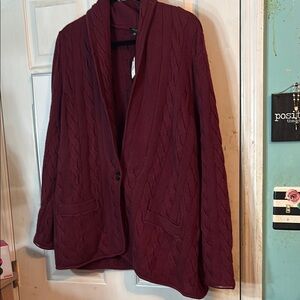 NWT Talbots Red Cardigan Sweater Size 2X